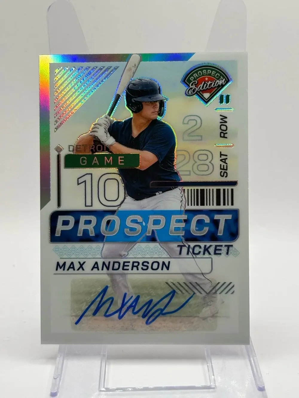 2024 Panini Prospect Edition Max Anderson Silver Ticket Holo Auto Detroit Tigers